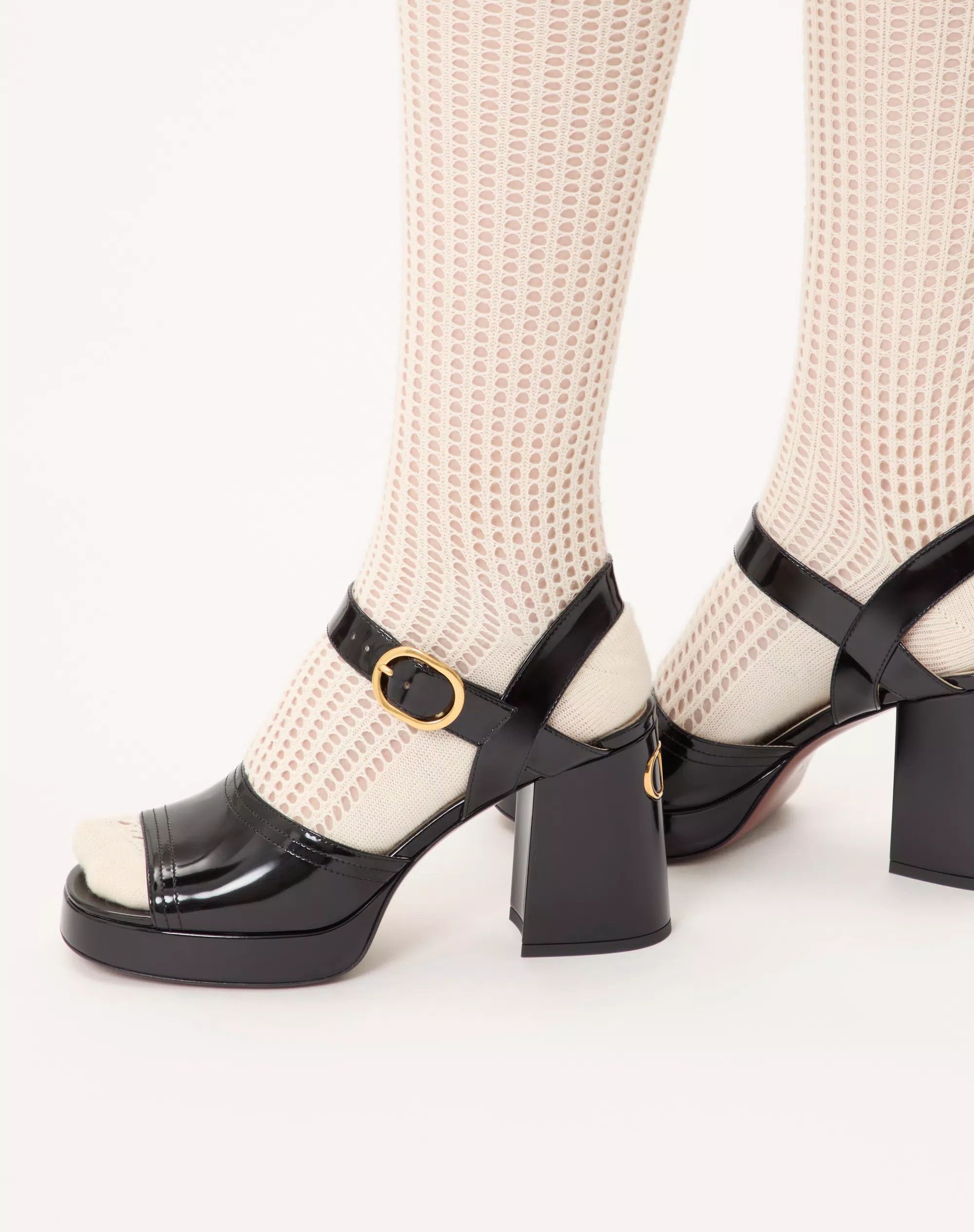 Valentino Fawcette Platform Sandal In Polished Calfskin 100Mm - Image 8